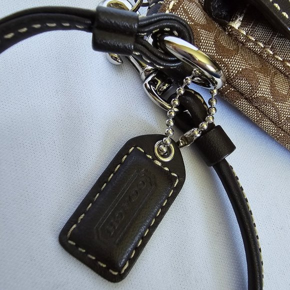 Coach Tan and Brown Wristlet Clutch - Picture 11 of 14